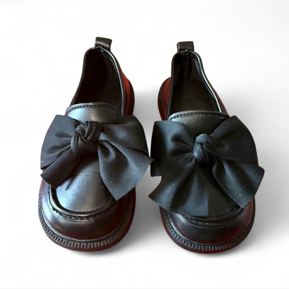 SHEIN Black Kids Dress Shoes with Bow